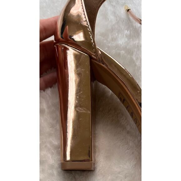 NWOB Lulus Angela Rose Gold Lace-Up Heels, Size 7.5 - Picture 8 of 16